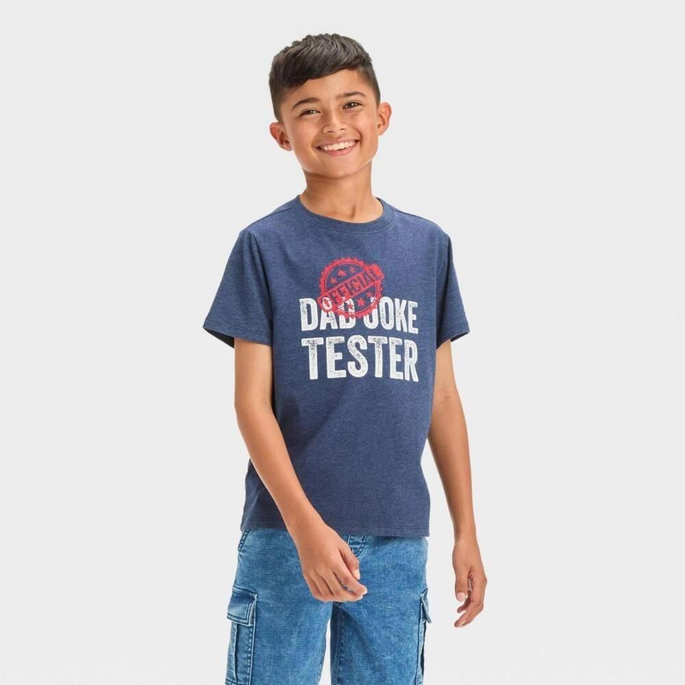 Boys' Short Sleeve 'Father's Day' Graphic T-Shirt - Cat u0026 Jack™ Navy Blue S